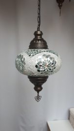 Mozaïek hanglamp 24cm wit-2