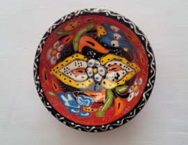 keramieken schaaltjes reliëf 8cm rood