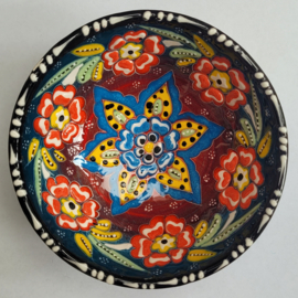 keramieken schaaltjes BBreliëf 12cm donkergroen