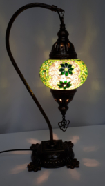 Tafellamp 13cm 'zwaan' groen-sterretjes