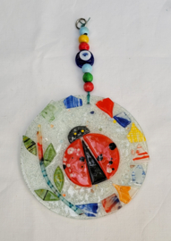 Wanddecoratie glasmozaïek lieveheersbeestje