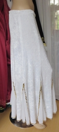 fluwelen rok wit/goud