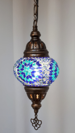 Mozaïek hanglamp Ø13cm blauw/turquoise