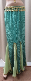fluwelen rok groen met lichtgroen/goud