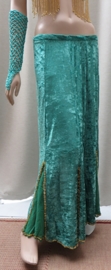 fluwelen rok groen met donkergroen/goud