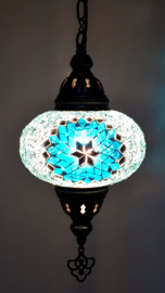 Mozaïek hanglamp Ø 16cm turq.blauw