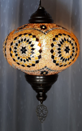 Grote hanglamp mozaïek 35cm goudbruin