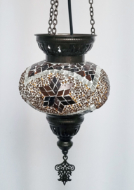 Mozaïek hanglamp goudbruin L14