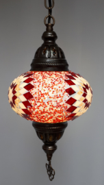 Mozaïek hanglamp Ø 16cm rood/wit