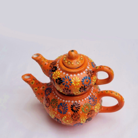 Turks theepotje oranje