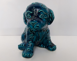 Hondjes blauw keramiek