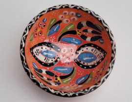 keramieken schaaltjes reliëf 8cm oranje