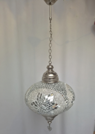 Grote hanglamp mozaïek 33cm wit