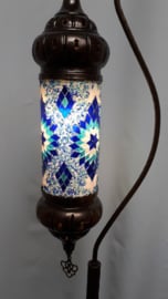 Mozaïek vloerlamp blauw (cilinder)