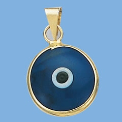 boze oog pendant 10mm goldplated