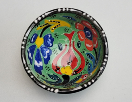 keramieken schaaltjes reliëf 8cm lichtgroen