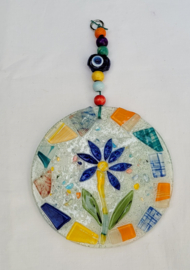 Wanddecoratie glasmozaïek bloem