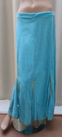 fluwelen rok turquoise/zilver