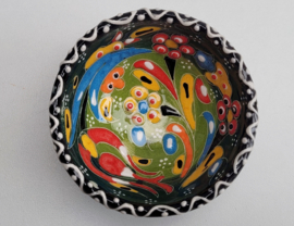 keramieken schaaltjes reliëf 8cm donkergroen