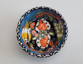 keramieken schaaltjes reliëf 8cm lichtblauw