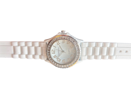 DAMES HORLOGE WIT SILICONEN BAND