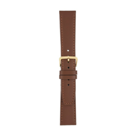 echt leer bruin cognac kleur zacht plat goudkleurige gesp