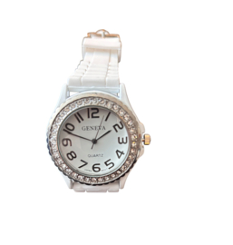 DAMES HORLOGE WIT SILICONEN BAND