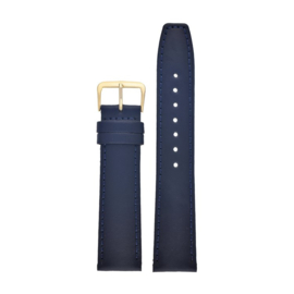 echt leer blauw zacht plat goudkleurige gesp