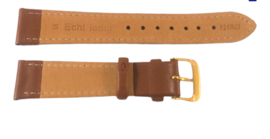 bruin echt leer mat zacht plat goudkleurige  gesp