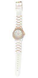 DAMES HORLOGE WIT SILICONEN BAND