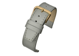 echt leer grijs zacht plat goudkleurige gesp