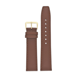 echt leer bruin cognac kleur zacht plat goudkleurige gesp