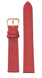 echt leer lizard print rood  zacht plat goudkleurige gesp