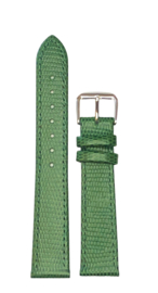 echt leer lizard print groen  zacht plat stalen gesp