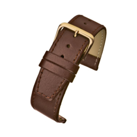 echt leer bruin cognac kleur zacht plat goudkleurige gesp
