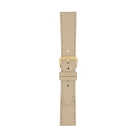 echt leer beige zacht plat goudkleurige gesp