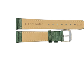 echt leer lizard print groen  zacht plat stalen gesp