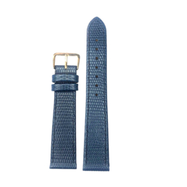echt leer lizard print blauw zacht plat goudkleurige gesp