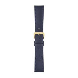 echt leer blauw zacht plat goudkleurige gesp