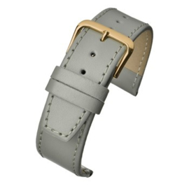echt leer grijs zacht plat goudkleurige gesp