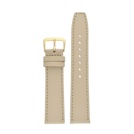 echt leer beige zacht plat goudkleurige gesp