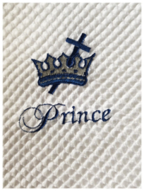 Moderne doopdeken Prince  Navy blue Nu gratis naam en datum