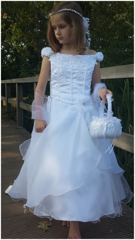 witte bruidsmeisjes communie jurk Rosalinde