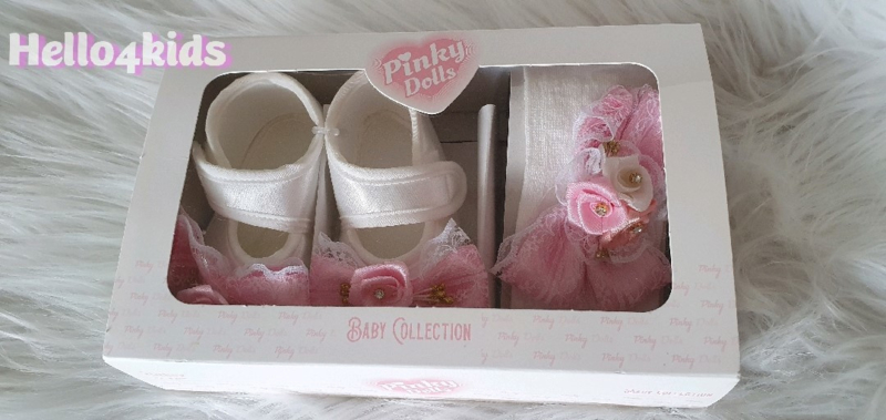 landheer Gedeeltelijk aankomst Baby meisje schoentjes & haarbandje Pinky 1 | Meisjes - Baby schoenen &  sokjes | Hello4kids gelegenheidskleding voor kinderen - ceremonie kleding -  doopkleding
