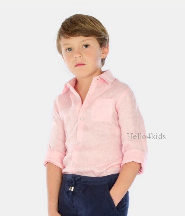 server Sanctie bruid Jongens overhemd roze lange mouw | Broekjes - Bloesjes-Jasjes | Hello4kids  gelegenheidskleding voor kinderen - ceremonie kleding - doopkleding