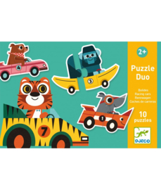 Duo puzzel, racewagens, Djeco