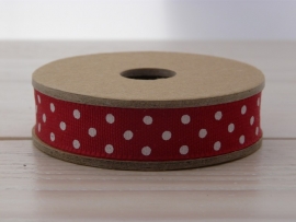 Rood met ecru dots