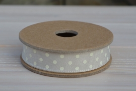 Beige/grijs met witte dots