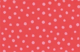 Rood  met rose dots