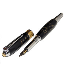 Art Deco Foutain pen 24ktgold - black